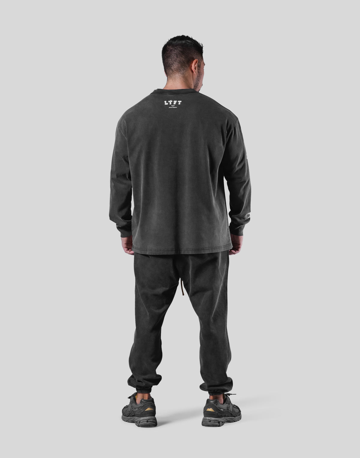 College Logo Vintage Long T-Shirt - Black