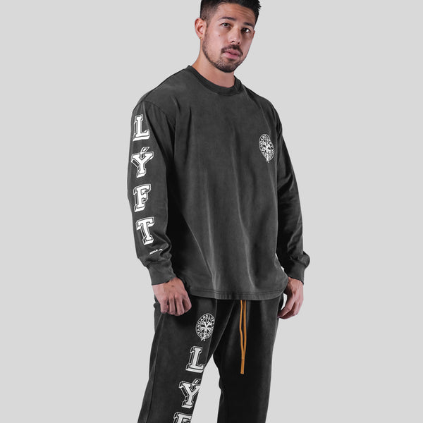 College Logo Vintage Long T-Shirt - Black – LÝFT