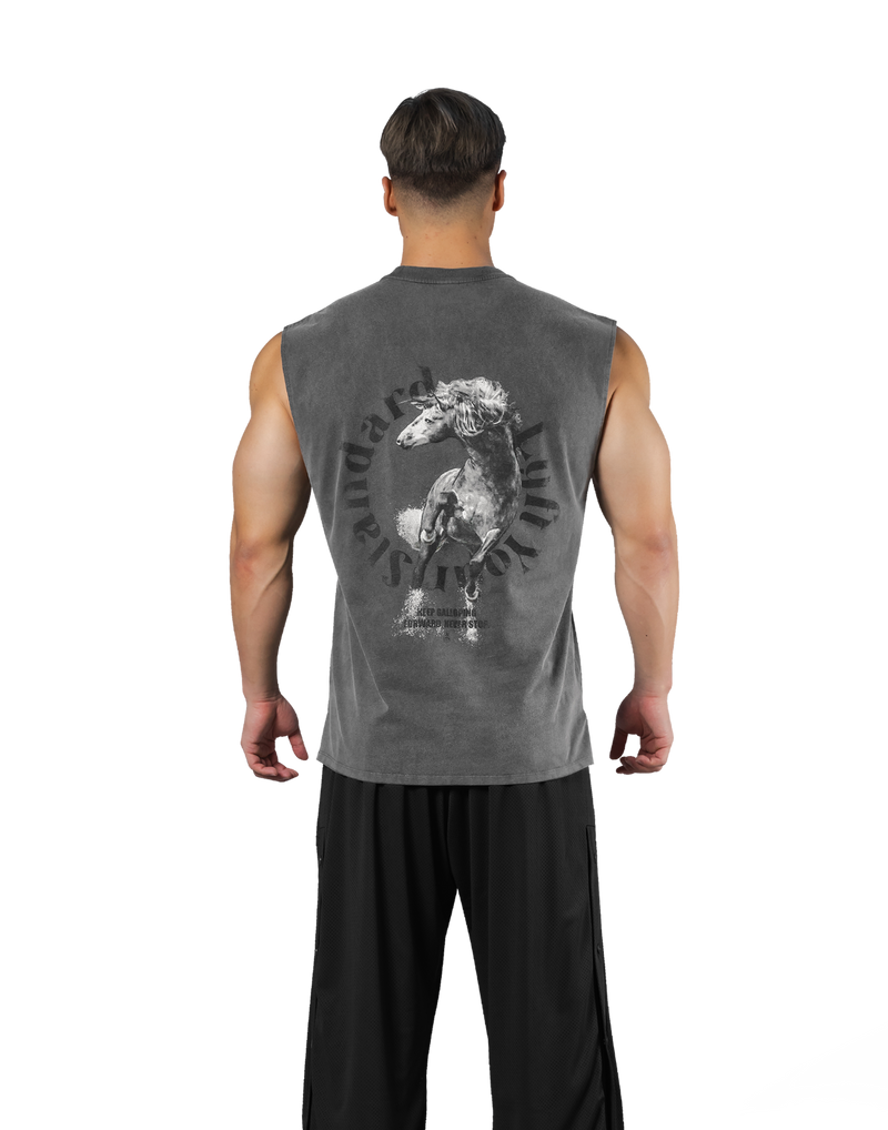 Horse Graphic Vintage Tanktop - D.Grey