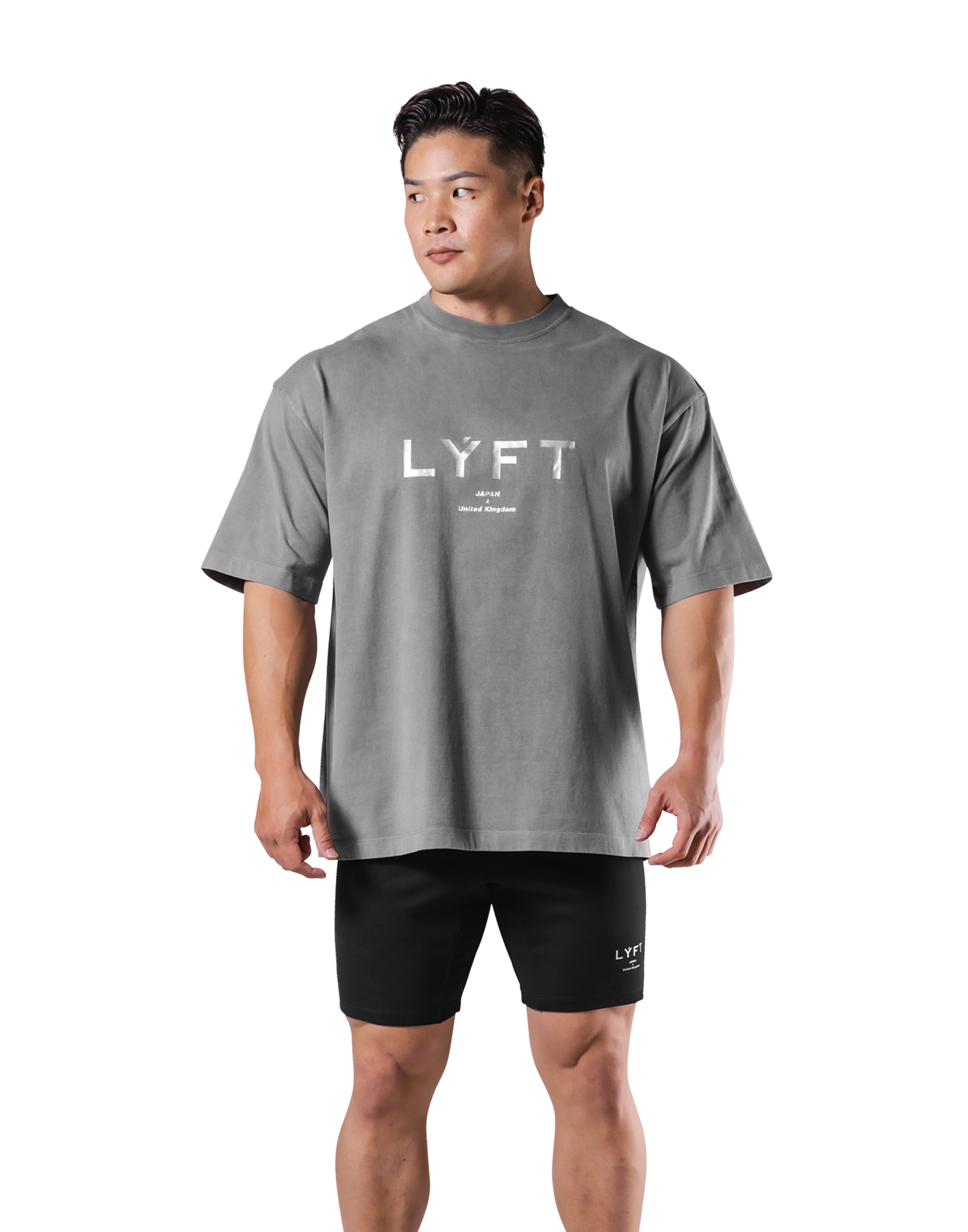 LÝFT Logo Vintage Big T-Shirt V.2 -Shirt - Grey