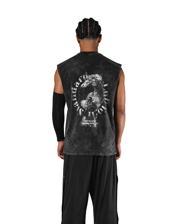 Horse Graphic Vintage Tanktop - Black