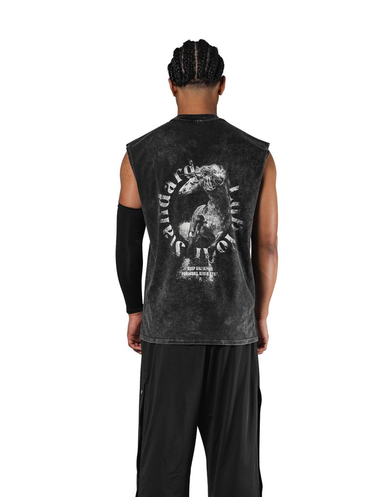 Horse Graphic Vintage Tanktop - Black