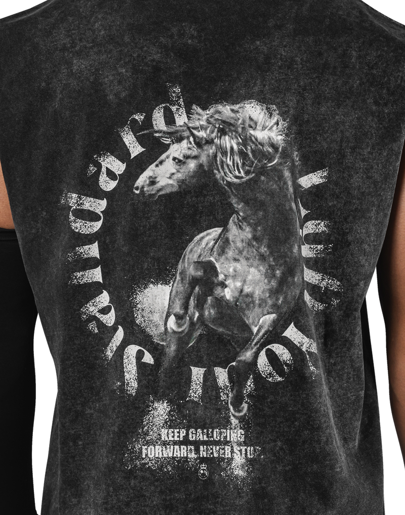 Horse Graphic Vintage Tanktop - Black