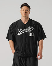 Script Logo Mesh Baseball Shirt - Black