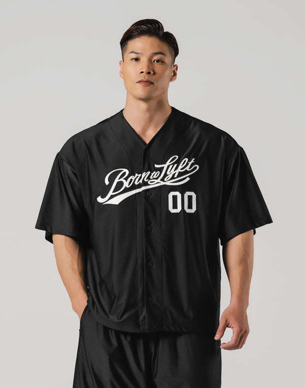 Script Logo Mesh Baseball Shirt - Black – LÝFT