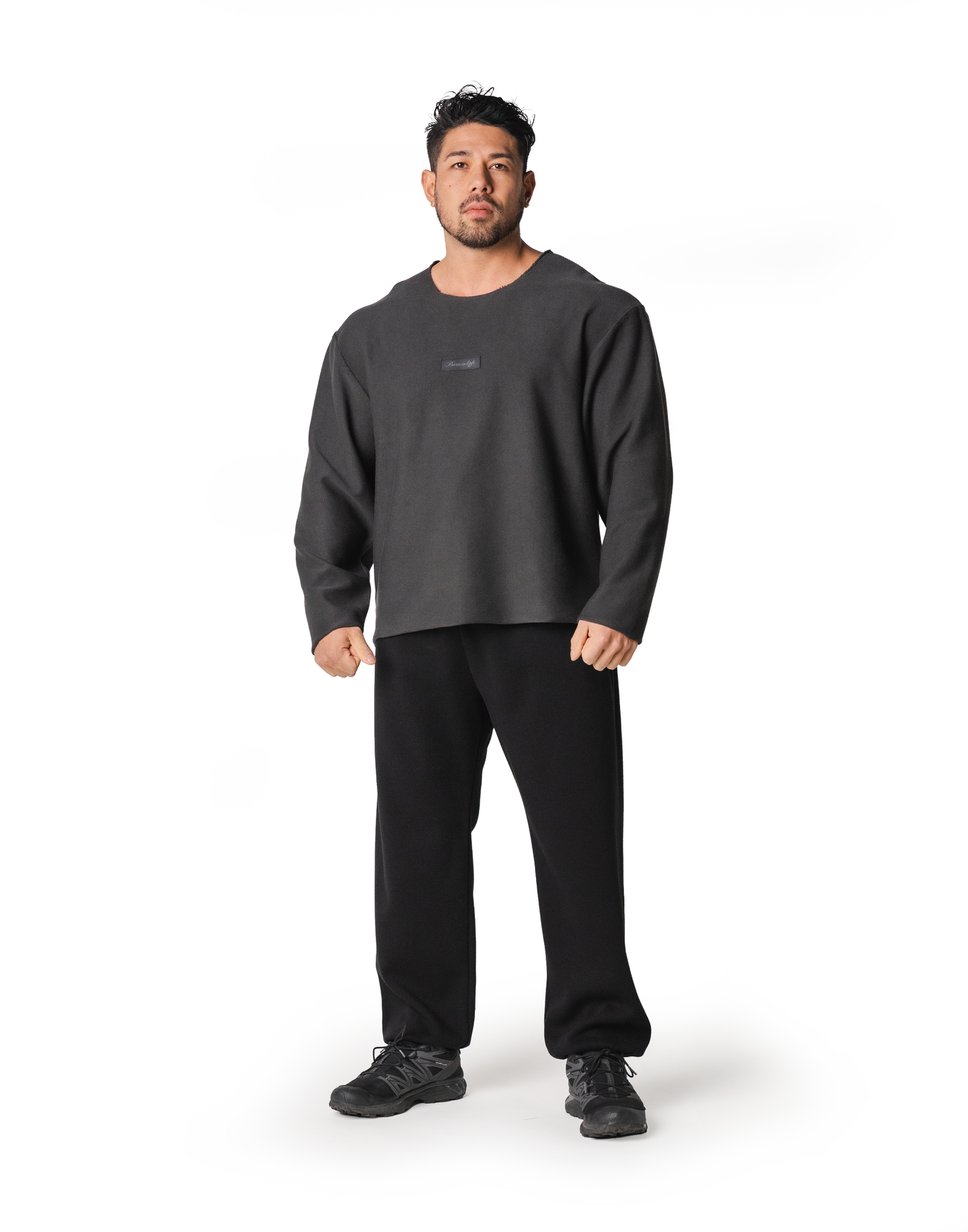 Thermal Loose Wappen Long T-Shirt - D.Grey – LÝFT