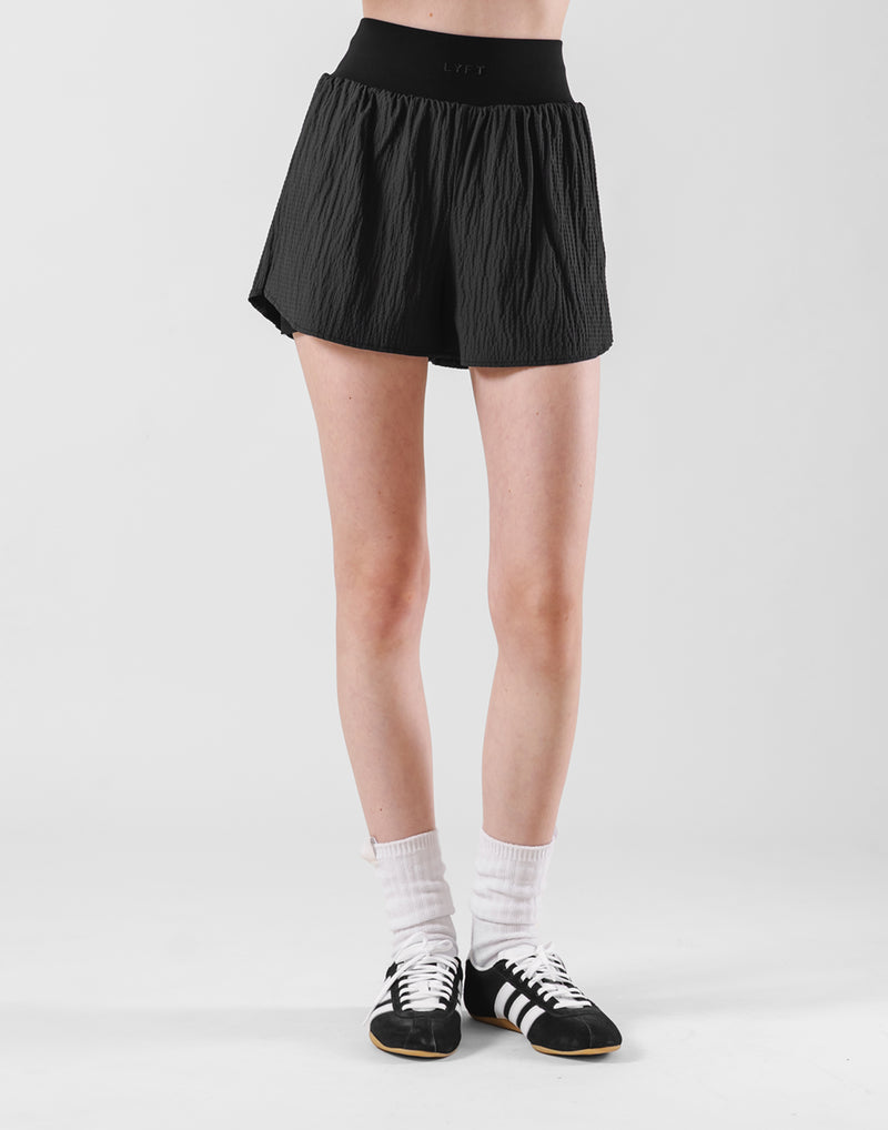 Embossed Nylon Shorts - Black – LÝFT
