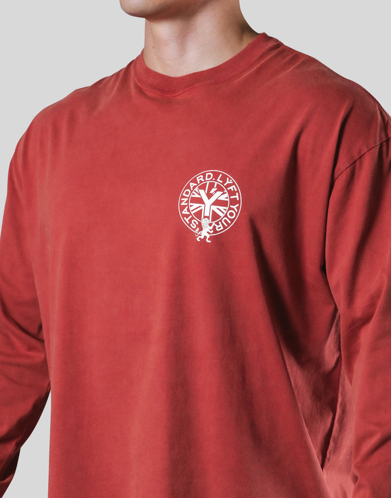 College Logo Vintage Long T-Shirt - Red