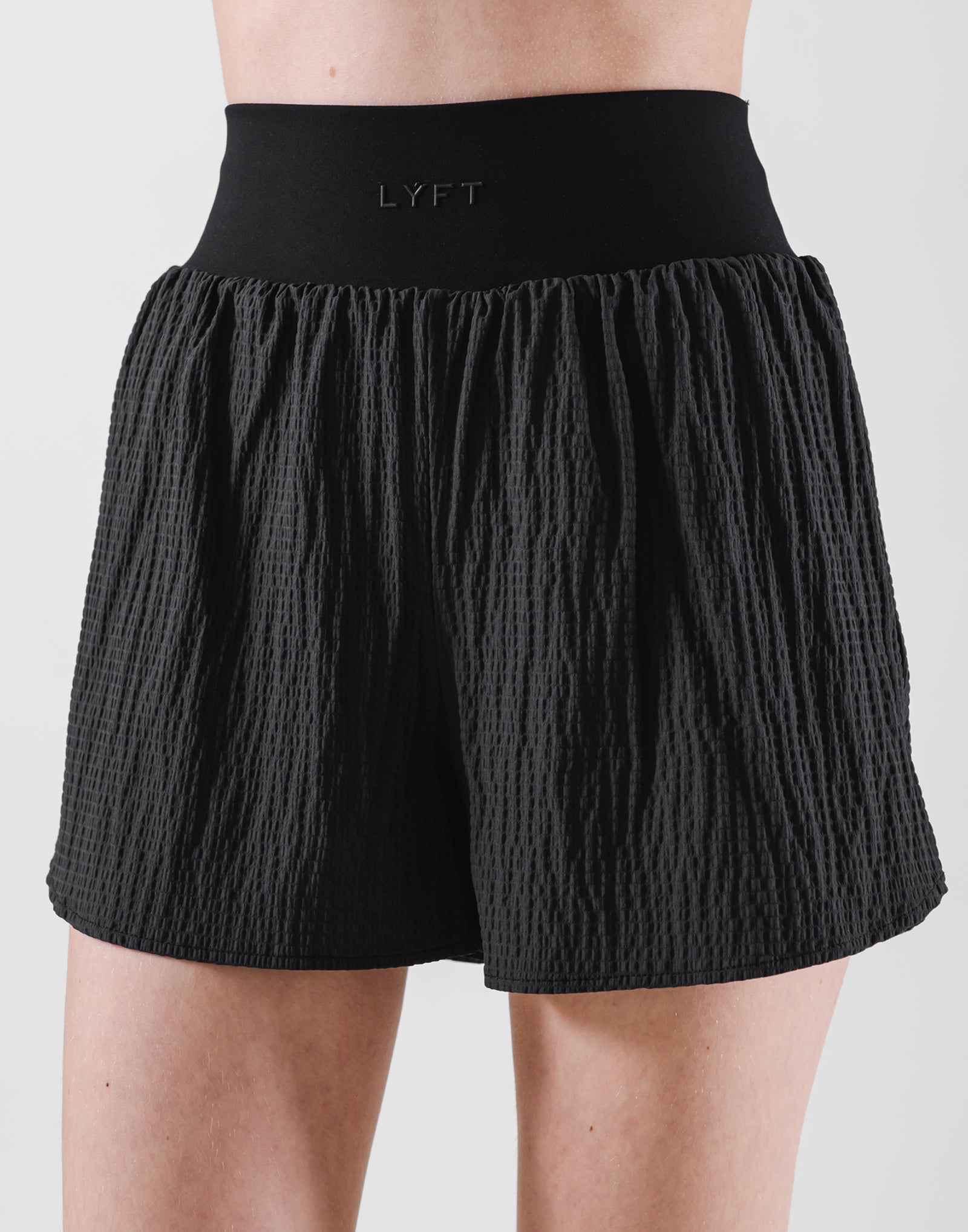 Embossed Nylon Shorts - Black – LÝFT