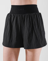 Embossed Nylon Shorts - Black