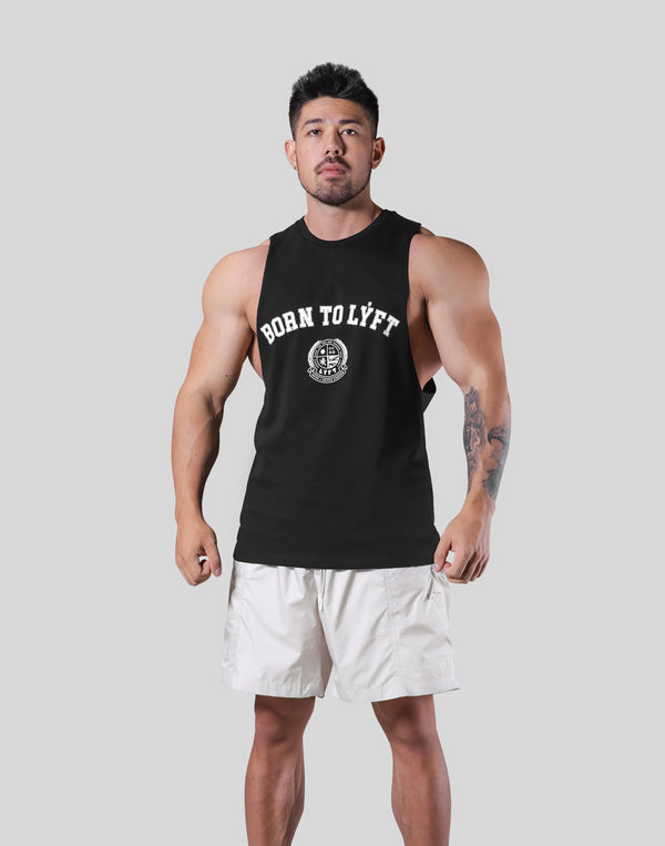 College Logo Drop Tanktop - Black