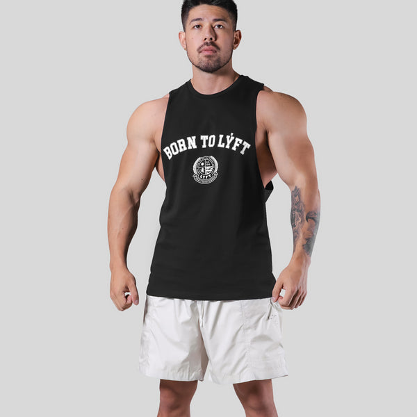 College Logo Drop Tanktop - Black – LÝFT