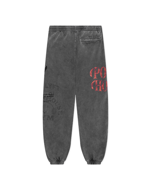 LÝFT × Power House Gym Sweat Vintage Pants - D.Grey