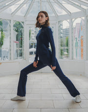 LYCRA® Brushed Inside Flare Leggings - Navy