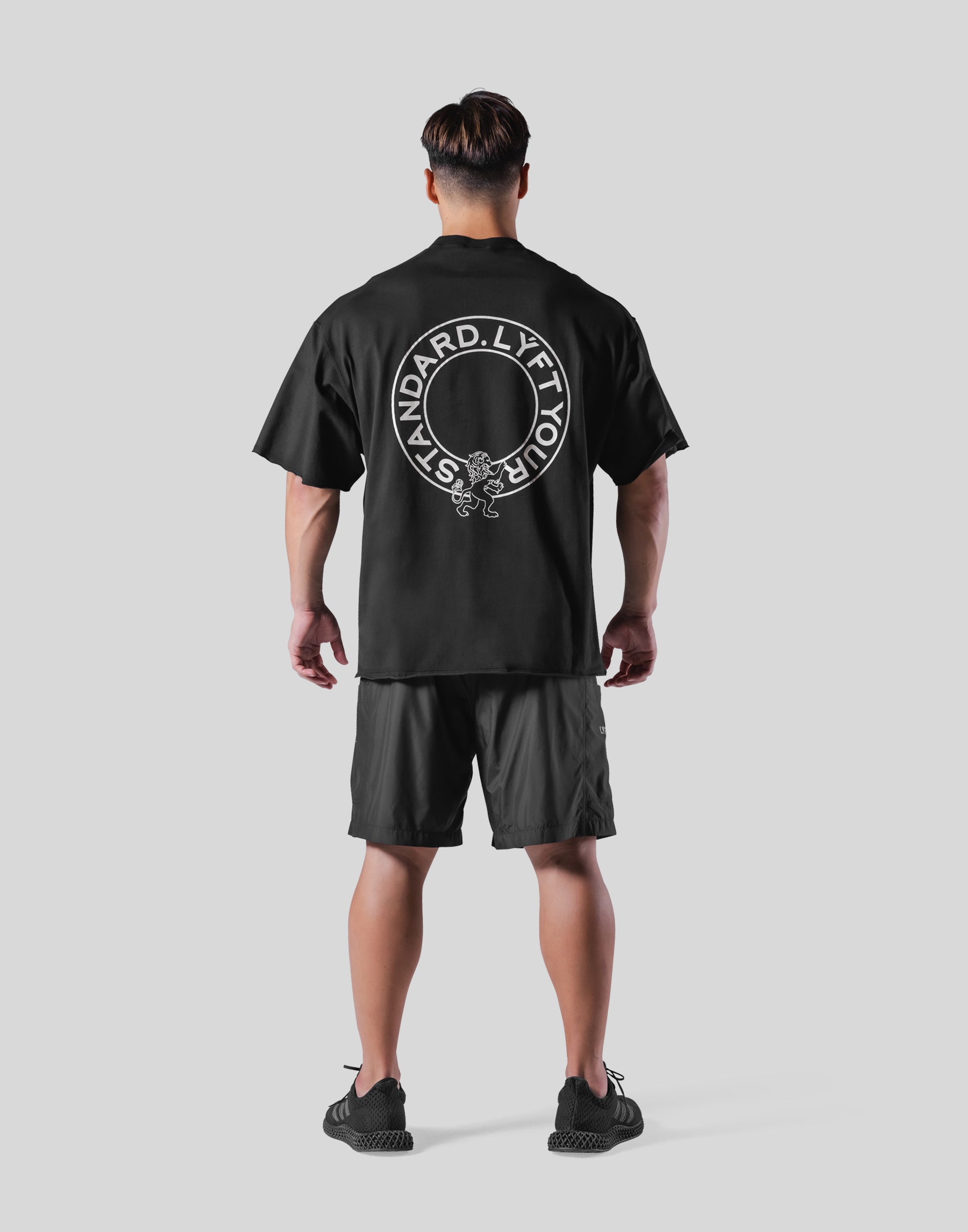 Back Emblem Cut-Off Big T-Shirt - Black – LÝFT