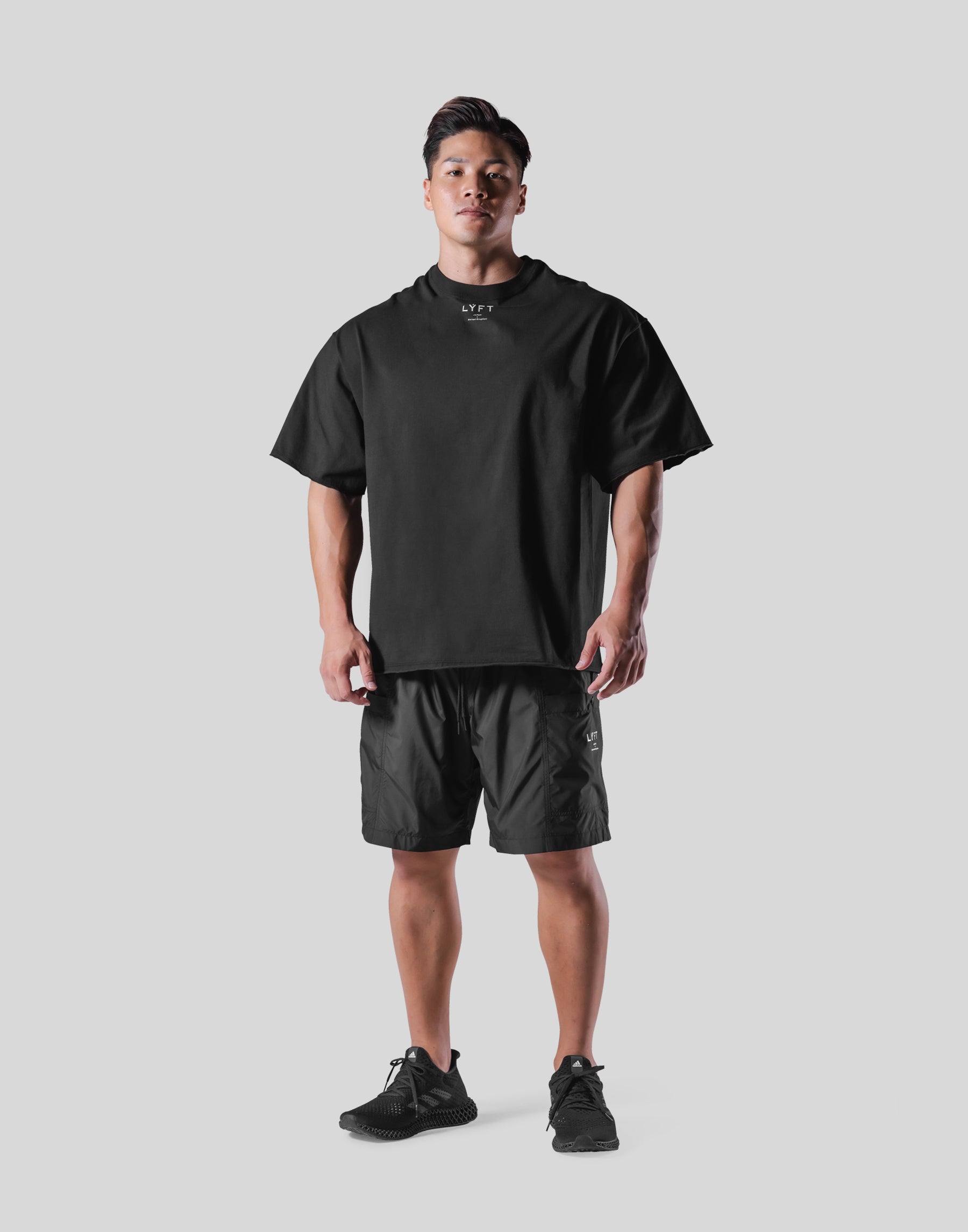 Back Emblem Cut-Off Big T-Shirt - Black – LÝFT