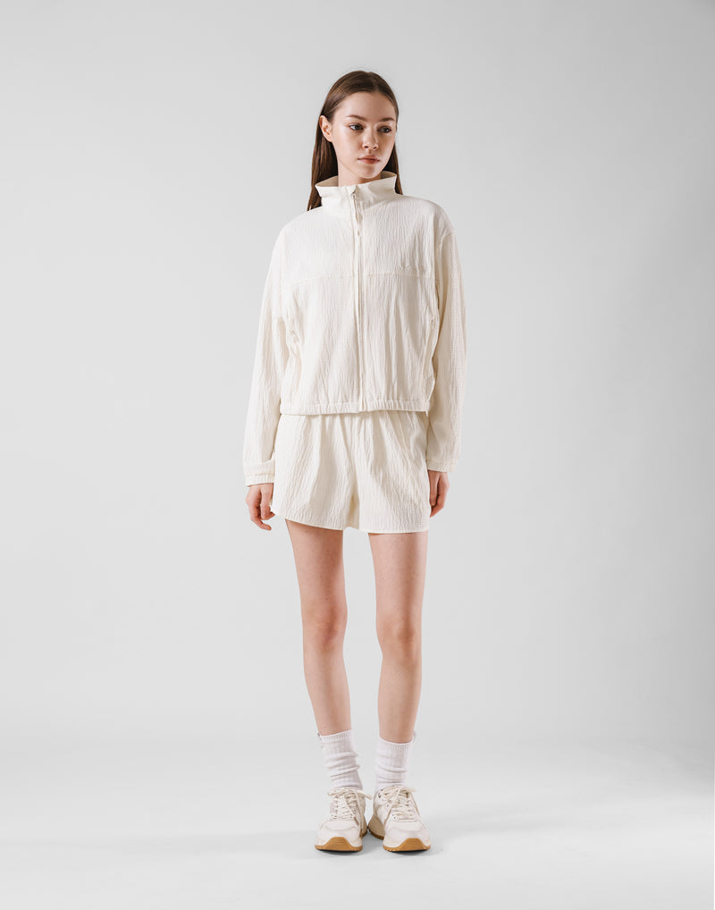 Embossed Nylon Windbreaker - White