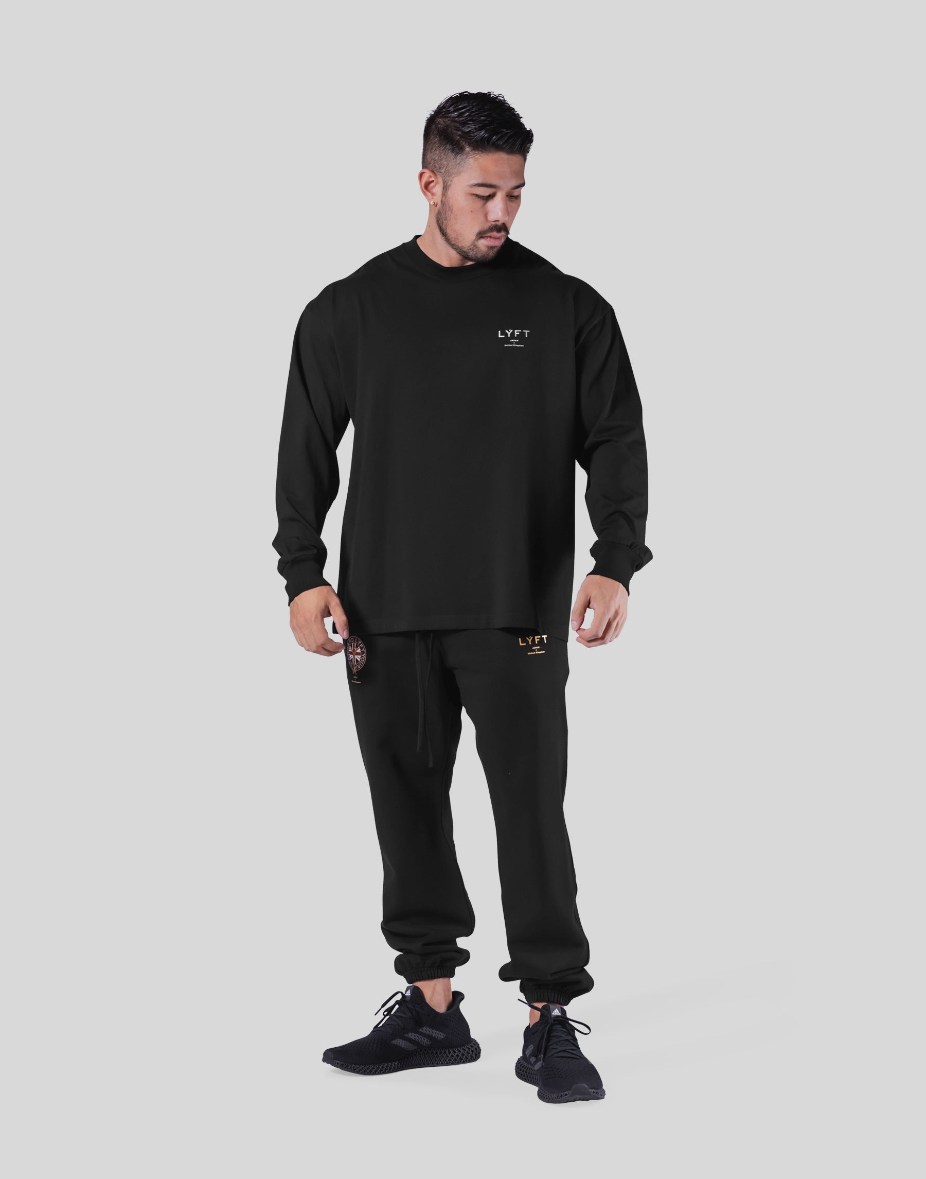 Back Emblem Long T-Shirt - Black – LÝFT