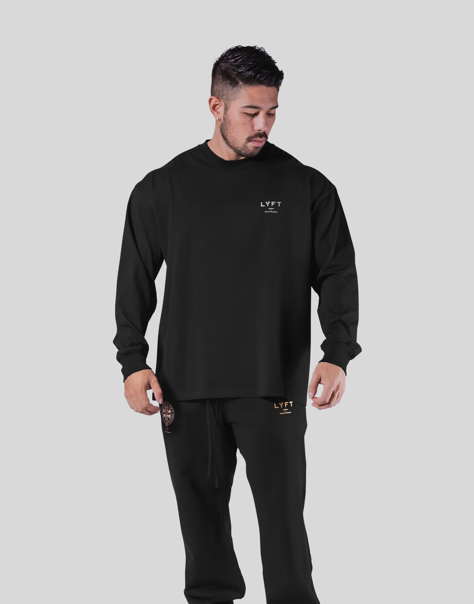 Back Emblem Long T-Shirt - Black – LÝFT