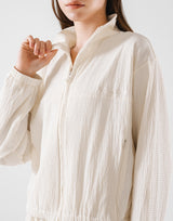 Embossed Nylon Windbreaker - White