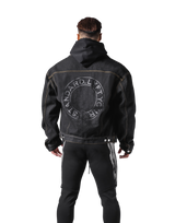 Back Emblem Denim Jacket - Black