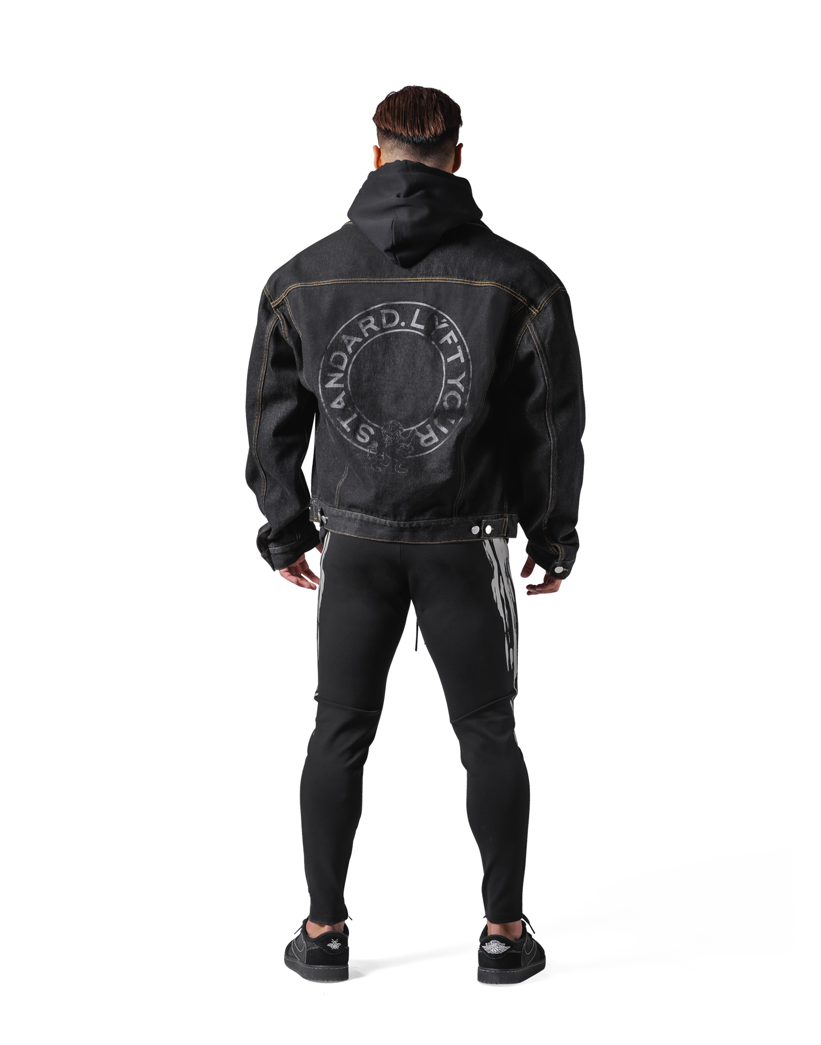Back Emblem Denim Jacket - Black – LÝFT Back Emblem Denim Jacket - Black – LÝFT