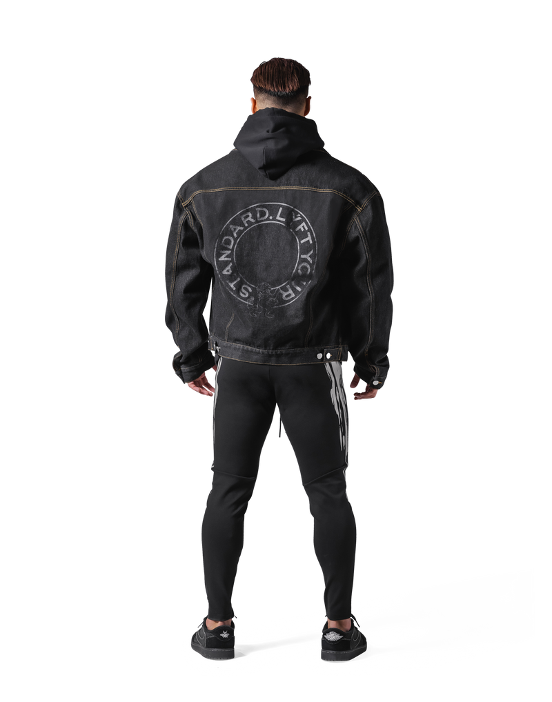 Back Emblem Denim Jacket - Black – LÝFT