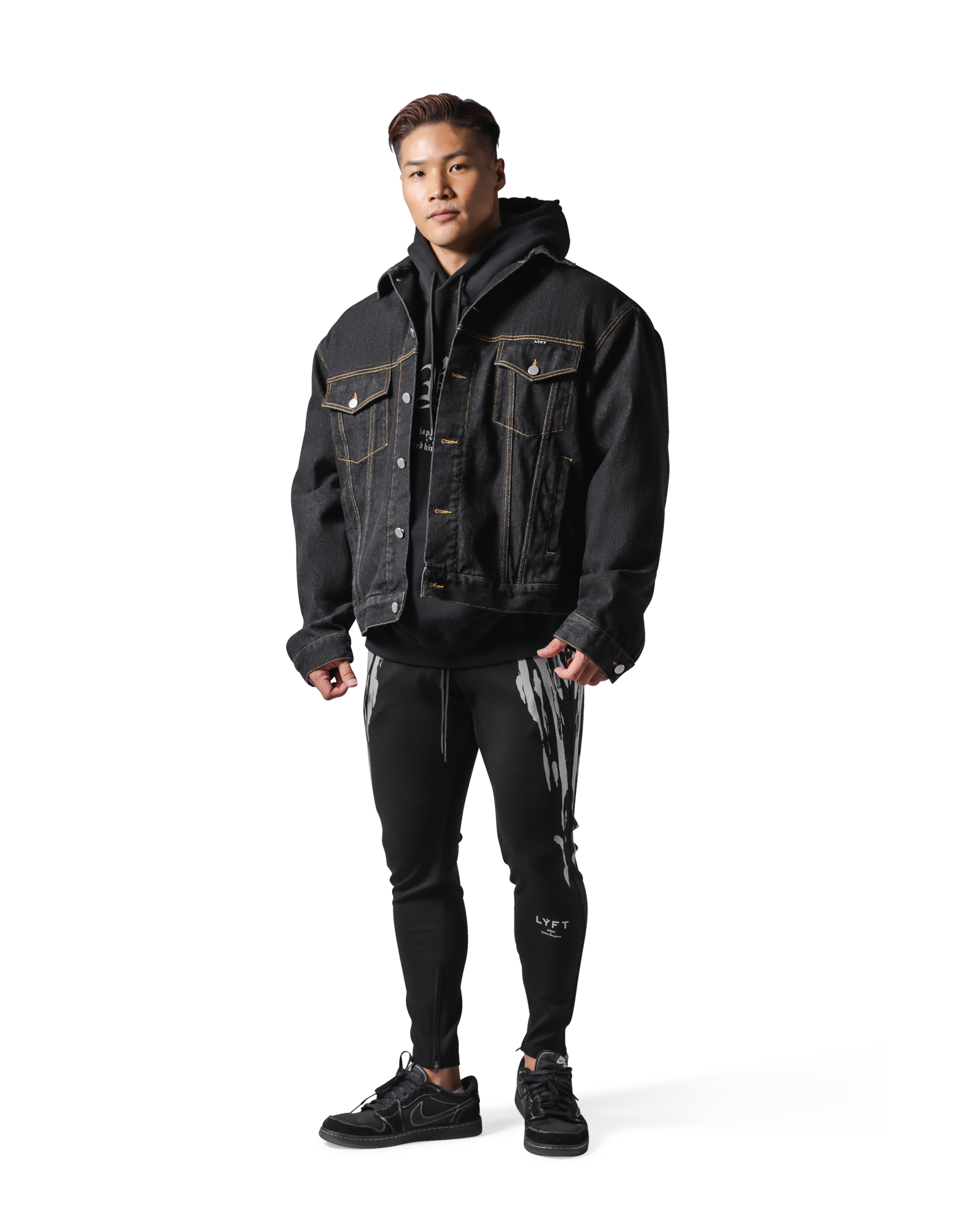 Back Emblem Denim Jacket - Black – LÝFT Back Emblem Denim Jacket - Black – LÝFT