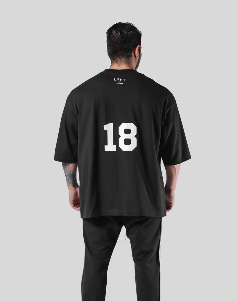 18 Logo Extra Big T-Shirt - Black