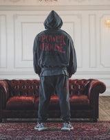 LÝFT × Power House Gym Vintage Zip-Up Sweat Hoodie - D.Grey