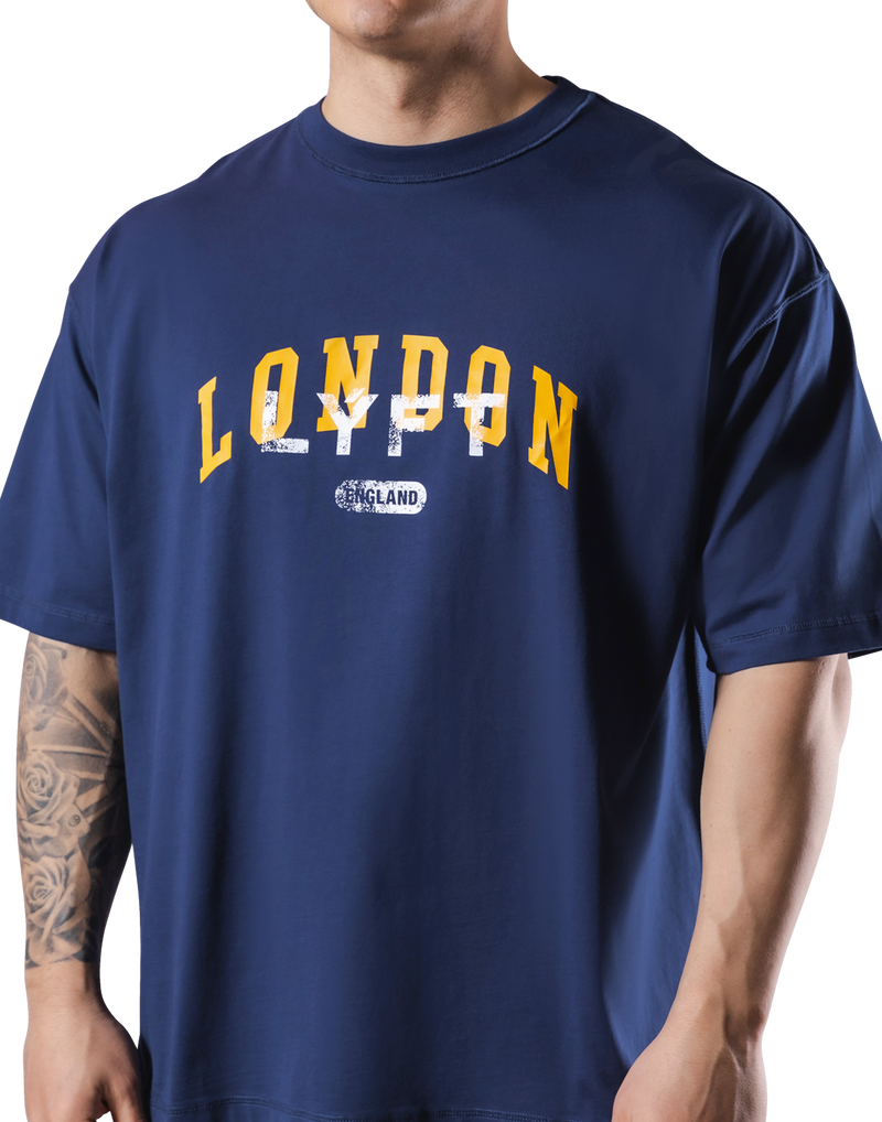 Vintage London Logo Big T-Shirt - Navy