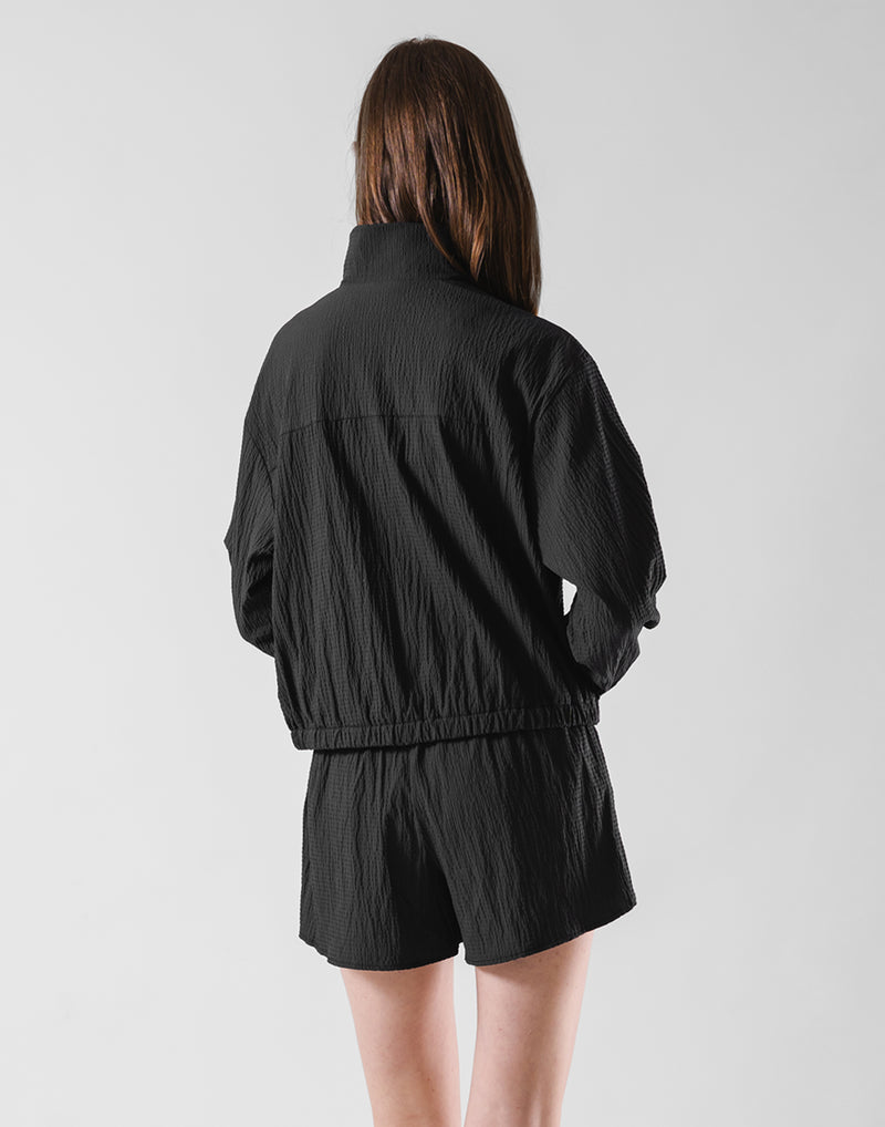 Embossed Nylon Windbreaker - Black