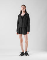 Embossed Nylon Windbreaker - Black