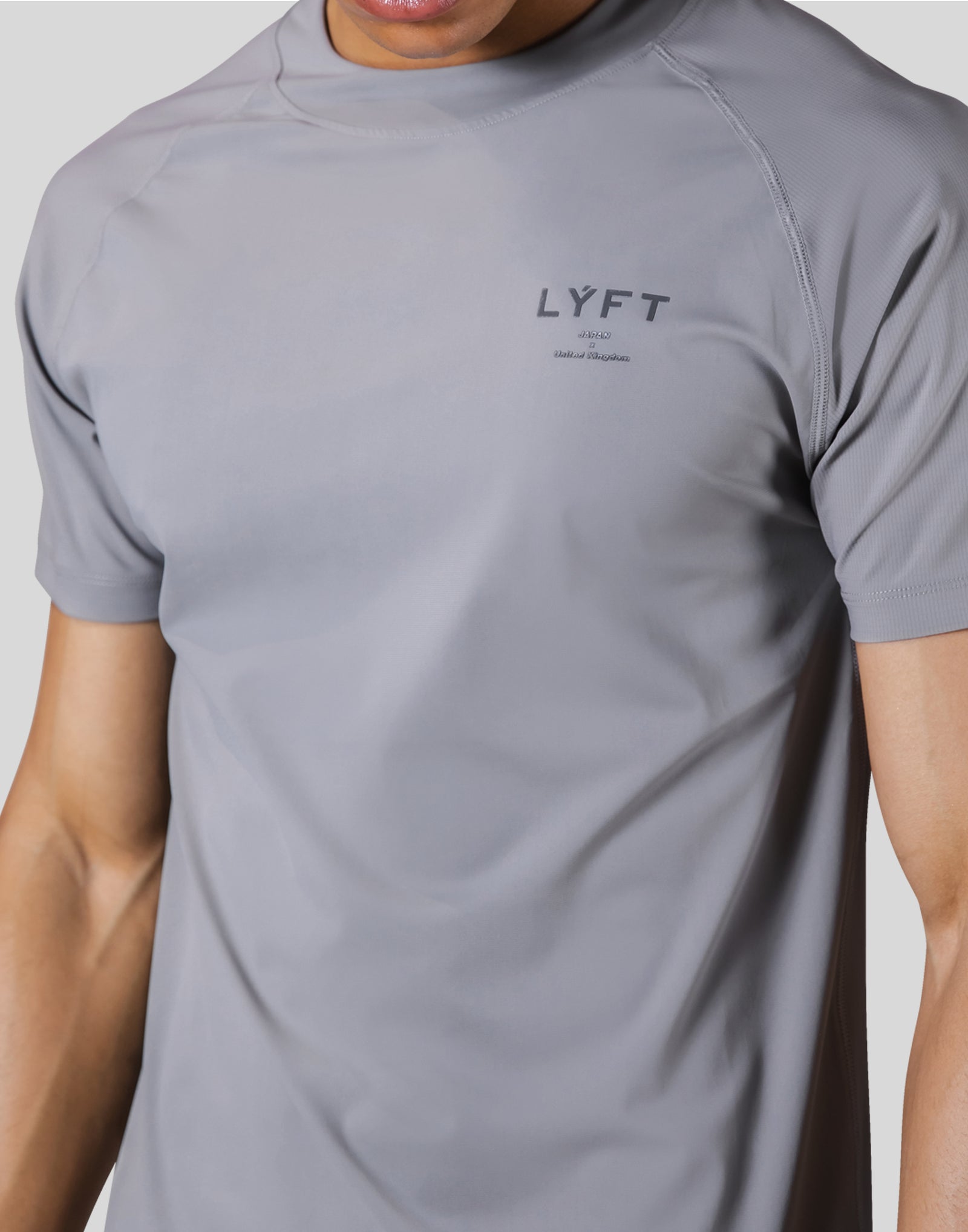 Slim Fit Mesh Sleeve T-Shirt - Grey – LÝFT