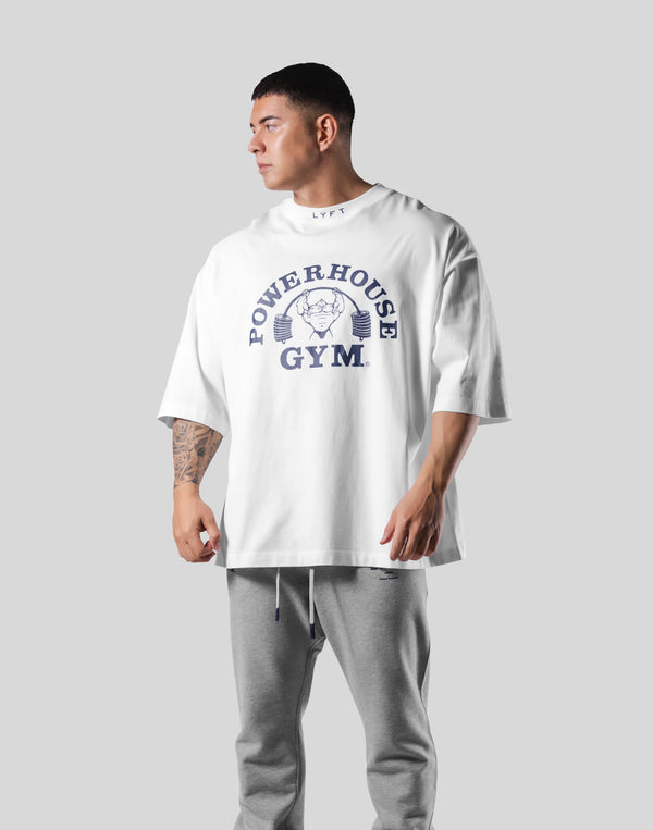 LÝFT × Power House Gym Extra Big T-Shirt - White