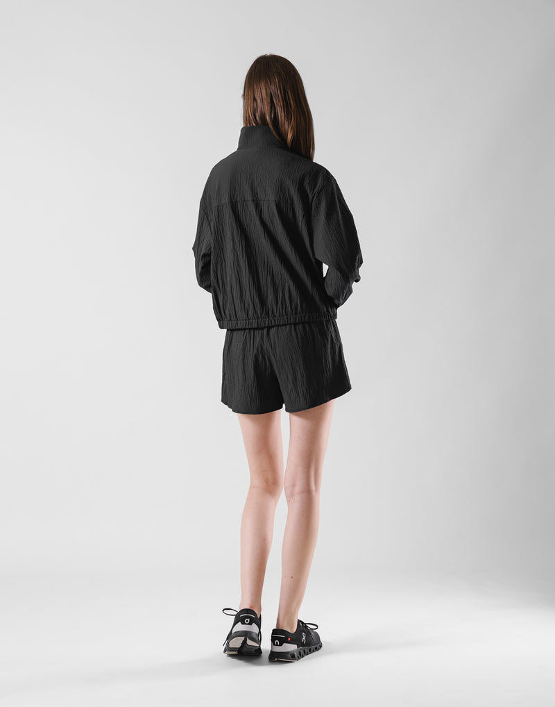 Embossed Nylon Windbreaker - Black