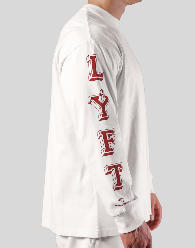 College Logo Vintage Long T-Shirt - White