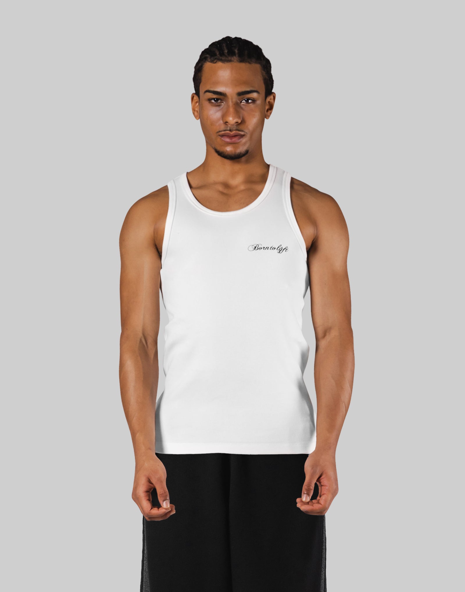 lyft ホワイト ノースリーブタンクトップ Original Ribbed Tanktop - White – LÝFT