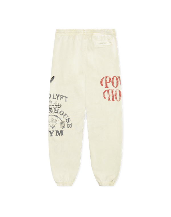 LÝFT × Power House Gym Sweat Vintage Pants - Ivory