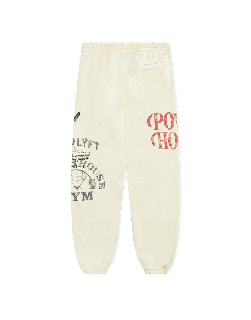 LÝFT × Power House Gym Sweat Vintage Pants - Ivory