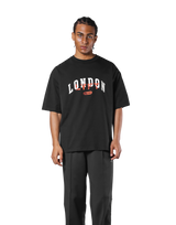 Vintage London Logo Big T-Shirt - Black