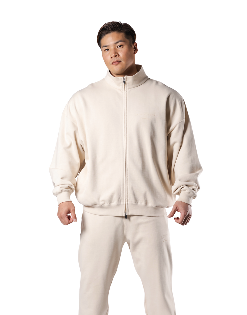 Stand Collar Zip-Up Oversize Sweat Jacket - Ivory – LÝFT Stand Collar Zip-Up Oversize Sweat Jacket - Ivory – LÝFT