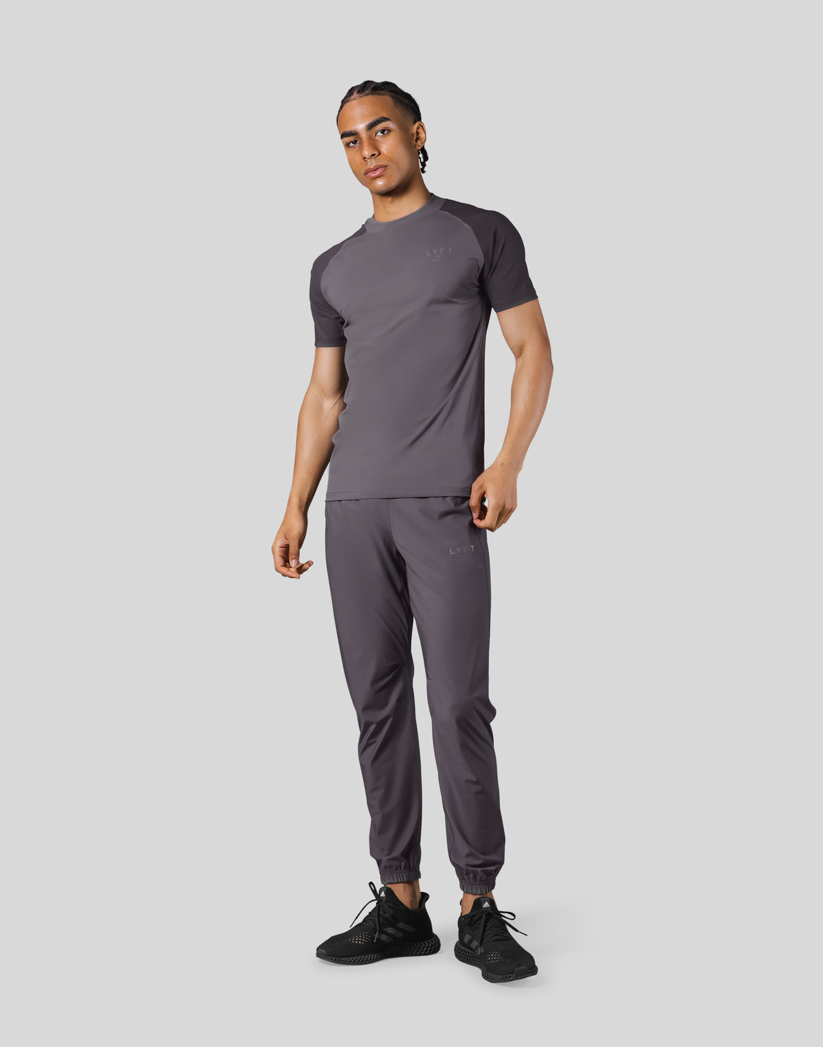 Slim Fit Mesh Sleeve T-Shirt -D.Grey