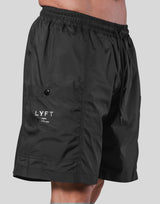 Side Pocket Nylon Shorts - Black