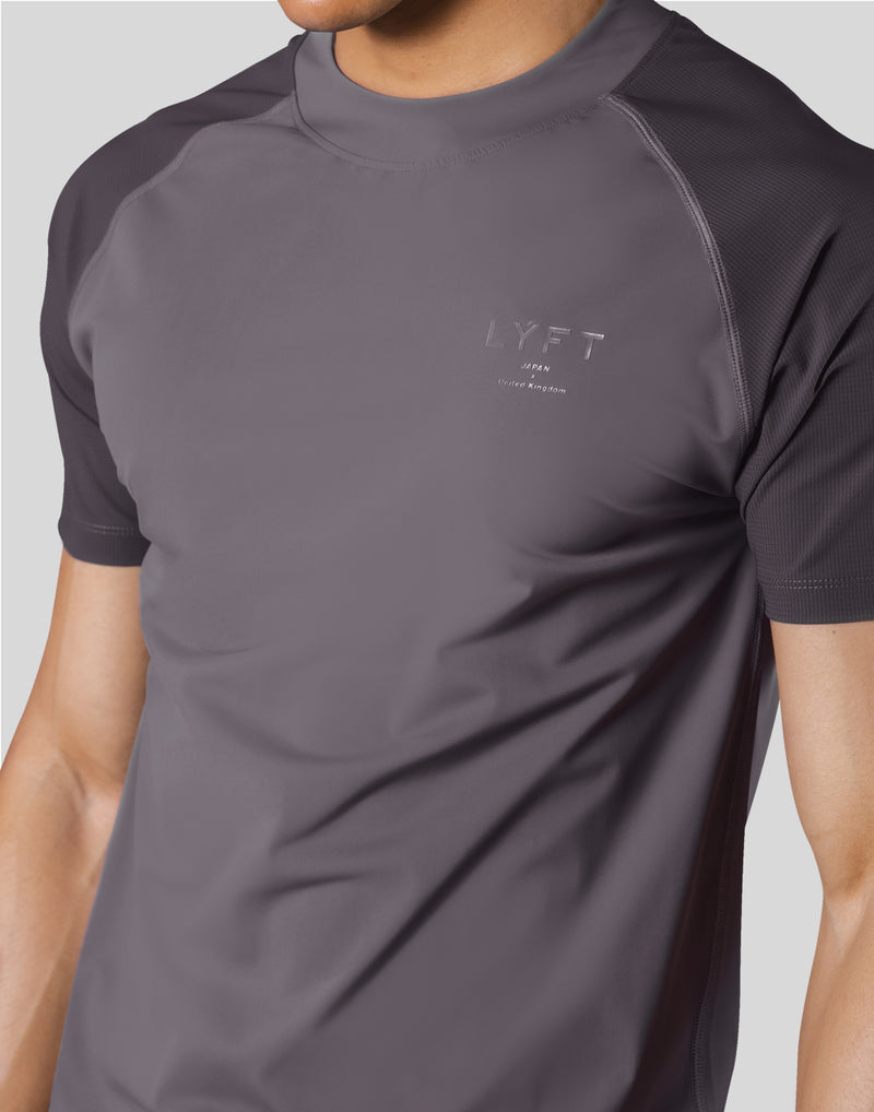 Slim Fit Mesh Sleeve T-Shirt -D.Grey