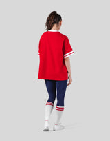 Piping Over Size T-shirt - Red