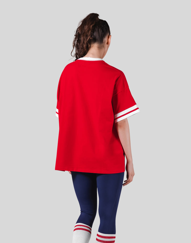 Piping Over Size T-shirt - Red