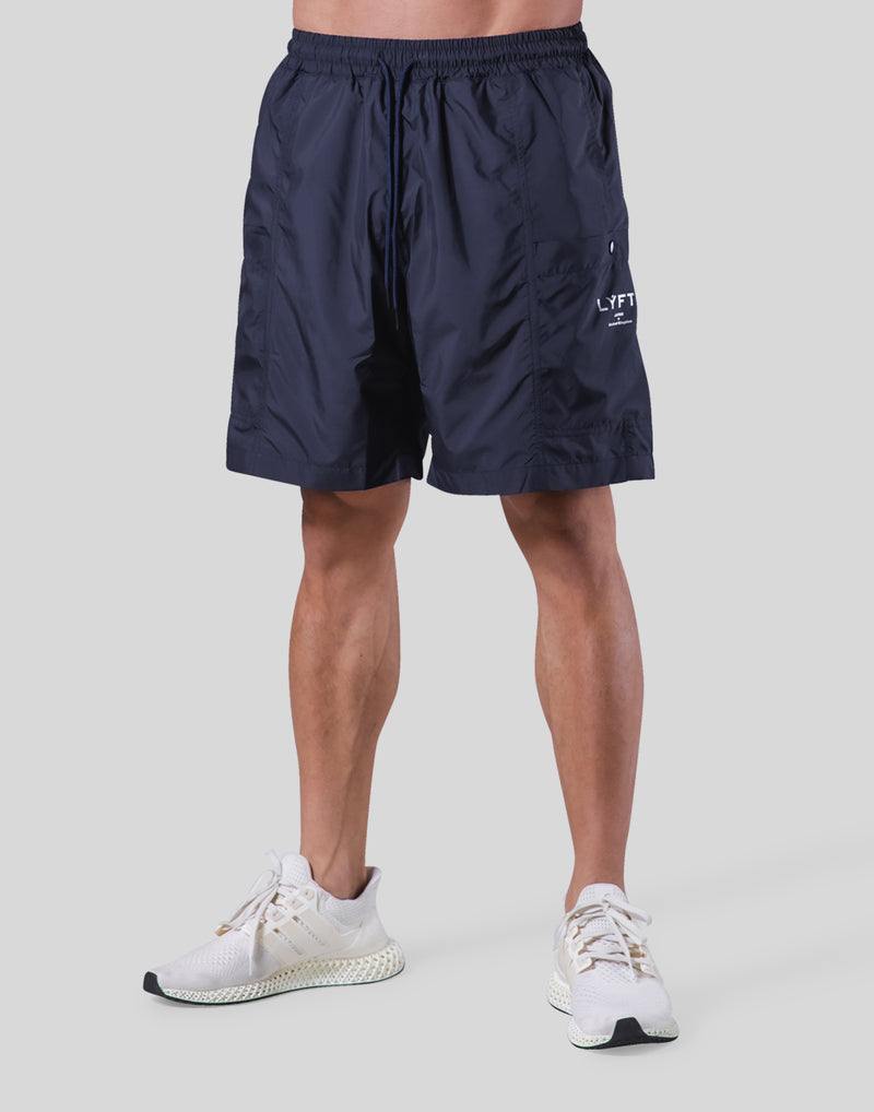 Side Pocket Nylon Shorts - Navy