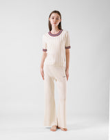 Tricolor Knit T-Shirt - Ivory