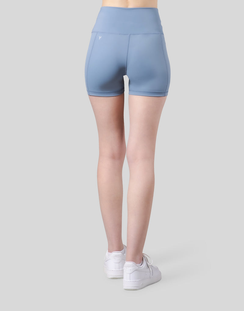 Seamless light blue short women's fitness leggings - Peach Pump